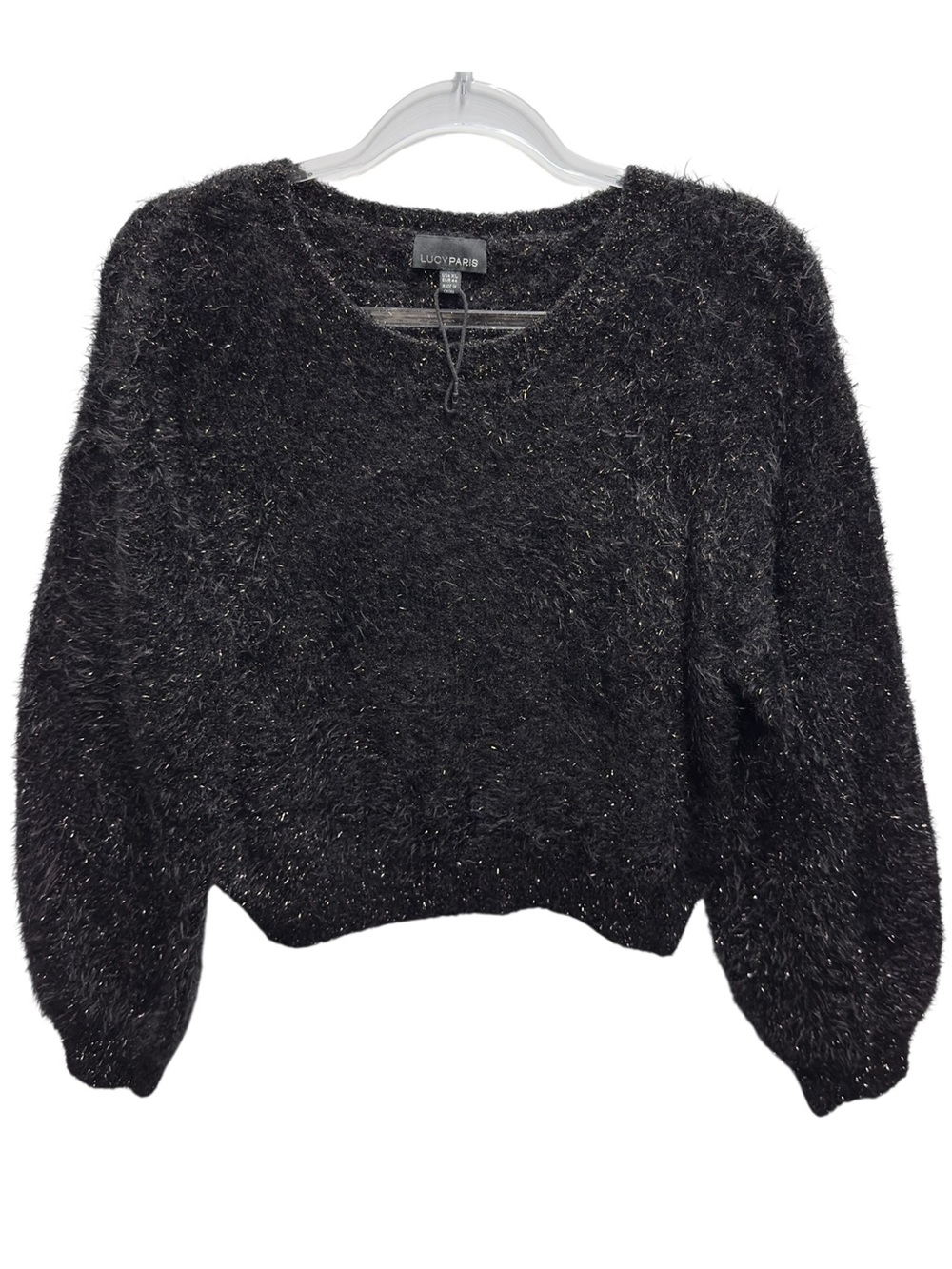 Thick Plush Eyelash Knit Shimmery Fuzzy Pullover Sweater Jumper